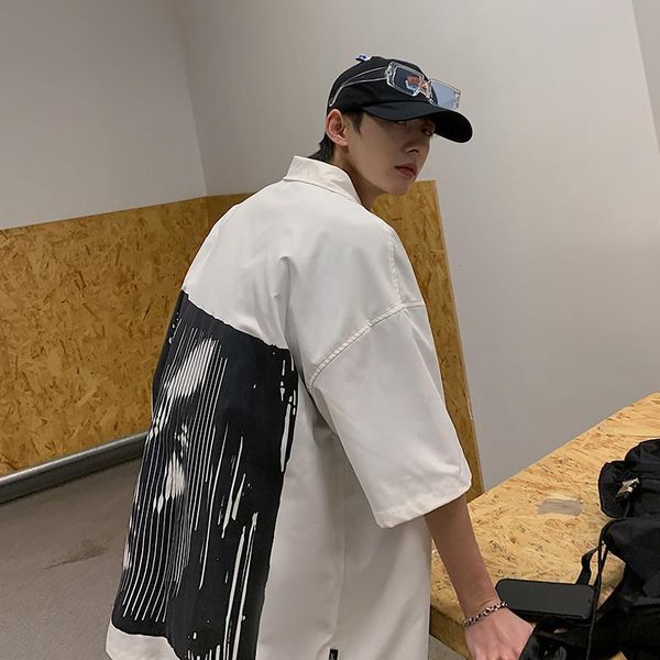 men's t-shirts 2021 summer short-sleeved shirt loose design printed korean fashion brand plus size bf casual, White;black
men's t-shirts 2021 summer short-sleeved shirt loose design printed korean fashion brand plus size bf casual, White;black