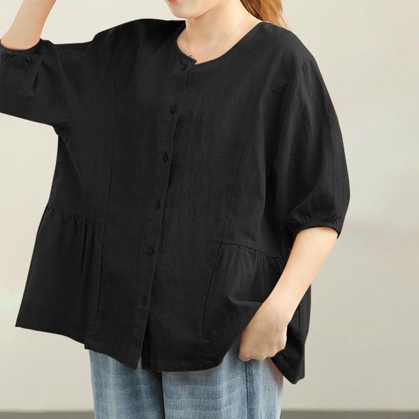 women's blouses & shirts 2021 summer o neck blusas spring cotton linen women fashion solid blouse zanzea loose casual tunic elegant ov, White
women's blouses & shirts 2021 summer o neck blusas spring cotton linen women fashion solid blouse zanzea loose casual tunic elegant ov, White