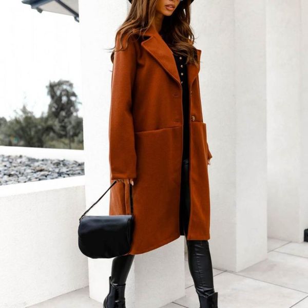 women's trench coats coat loose turn-down collar cardigan woolen winter jacket women stylish, Tan;black
women's trench coats coat loose turn-down collar cardigan woolen winter jacket women stylish, Tan;black