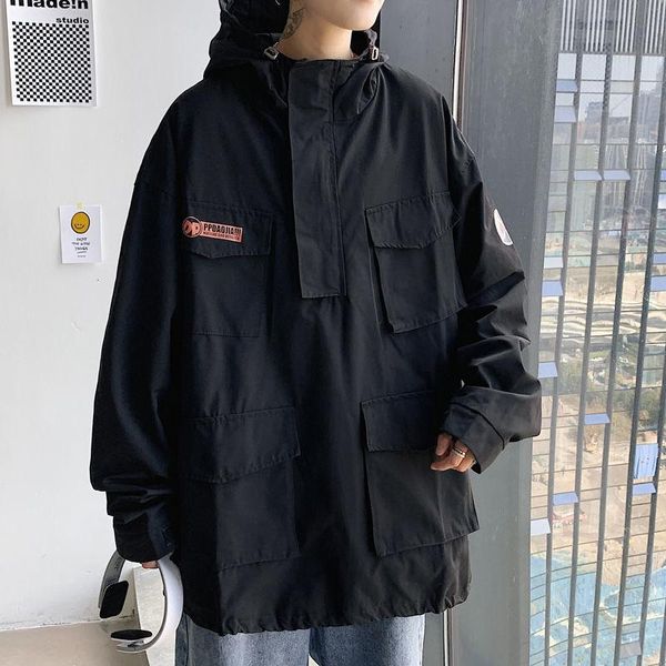 men's jackets casual loose woman cargo hooded jacket korean streetwear fashion oversize coats male clothing hip hop, Black;brown
men's jackets casual loose woman cargo hooded jacket korean streetwear fashion oversize coats male clothing hip hop, Black;brown