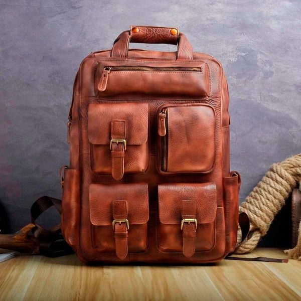 backpack leather heavy duty design men travel casual daypack rucksack fashion knapsack college school book lapbag 1170bu
backpack leather heavy duty design men travel casual daypack rucksack fashion knapsack college school book lapbag 1170bu