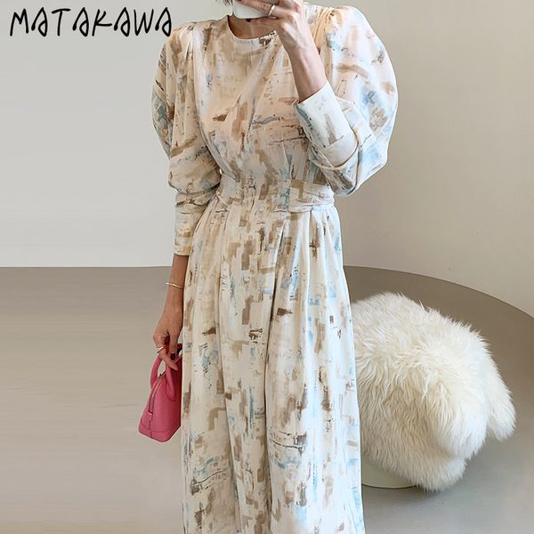 matakawa french elegant round neck woman dress korean chic print lace-up vestidos slim waist lantern sleeve dresses women 210513, Black;gray
matakawa french elegant round neck woman dress korean chic print lace-up vestidos slim waist lantern sleeve dresses women 210513, Black;gray
