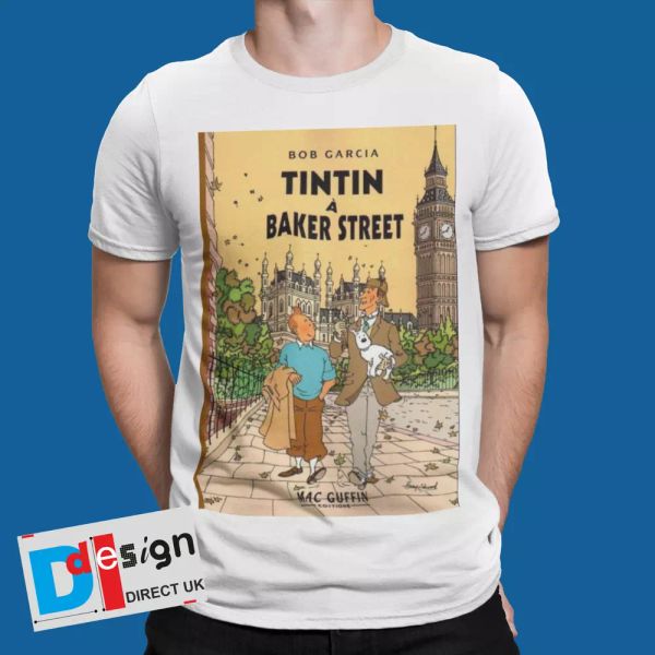 tintin t-shirt baker street retro funny cool cartoon comic tee sherlock holmes, White;black
tintin t-shirt baker street retro funny cool cartoon comic tee sherlock holmes, White;black