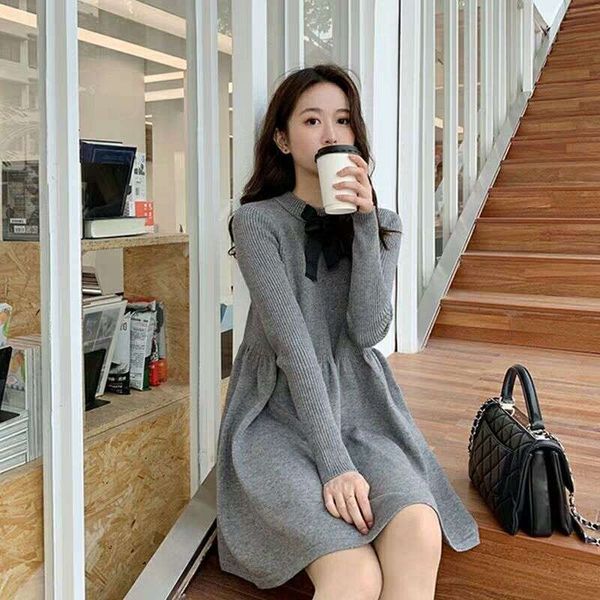 dresses long casual mid sweater skirt with knitted foreign style dress in winter, Black;gray
dresses long casual mid sweater skirt with knitted foreign style dress in winter, Black;gray