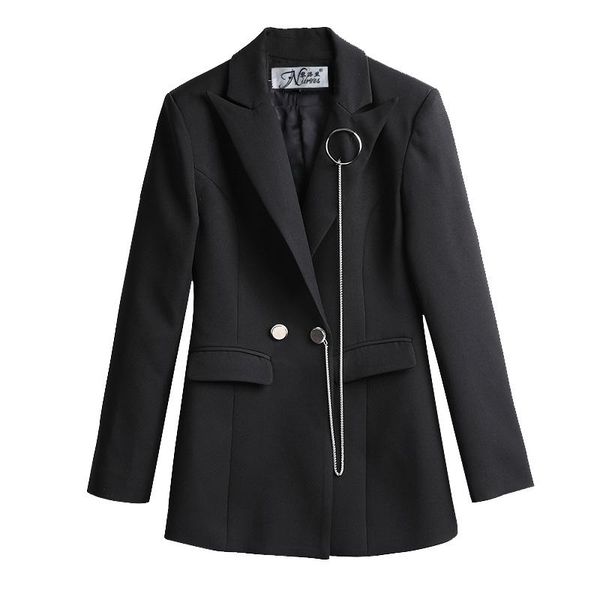 women's suits & blazers retro jacket 2021 spring and autumn black long paragraph loose casual suit, White;black
women's suits & blazers retro jacket 2021 spring and autumn black long paragraph loose casual suit, White;black