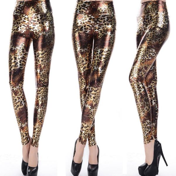 women's leggings drozeno pencil pants shiny golden leopard pattern nine-point high-waist imitation leather feet pu fashion women, Black
women's leggings drozeno pencil pants shiny golden leopard pattern nine-point high-waist imitation leather feet pu fashion women, Black