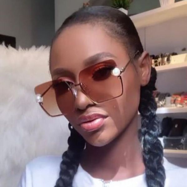 pearl metal half frame sunglasses women's exquisite elegant fashion trend classic retro colorful, White;black
pearl metal half frame sunglasses women's exquisite elegant fashion trend classic retro colorful, White;black