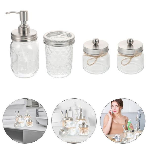 bath accessory set 1 of 4pcs toothbrush and soap boxes for bathroom storage containers (silver)
bath accessory set 1 of 4pcs toothbrush and soap boxes for bathroom storage containers (silver)