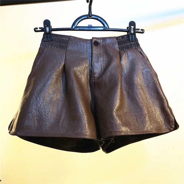 women's shorts fashion slim korean style loose high waist faux leather for women autumn winter casual wide leg female c7714, White;black
women's shorts fashion slim korean style loose high waist faux leather for women autumn winter casual wide leg female c7714, White;black