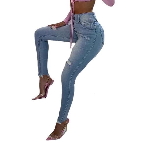 women's jeans high waist skinny bodycon denim for women ripped hole button zipper blue jean pencil pants
women's jeans high waist skinny bodycon denim for women ripped hole button zipper blue jean pencil pants