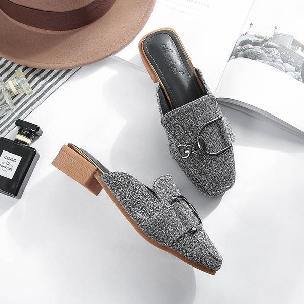 sandals solid color half slippers large size thick heel custom 43 women's shoes casual shopping outing travel single, Black
sandals solid color half slippers large size thick heel custom 43 women's shoes casual shopping outing travel single, Black