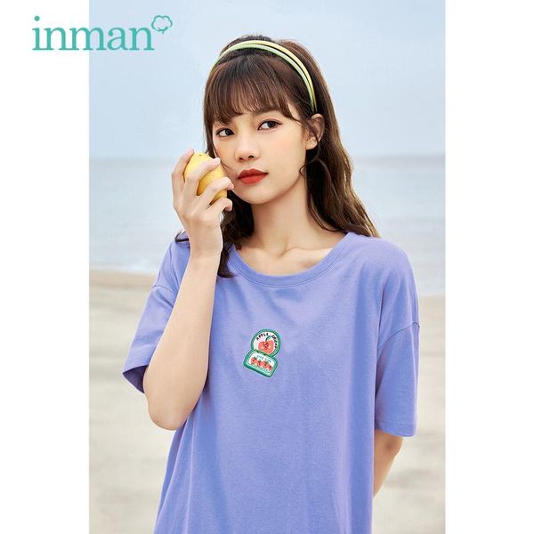 carton girl funny apple embroidery round collar minimal causal design summer t-shirt women's, White
carton girl funny apple embroidery round collar minimal causal design summer t-shirt women's, White