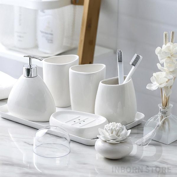 bath accessory set ceramic bathroom soap dish dispenser toothbrush holder tumbler cup cotton box and tray for kitchen white
bath accessory set ceramic bathroom soap dish dispenser toothbrush holder tumbler cup cotton box and tray for kitchen white