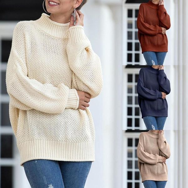 women's sweaters women solid color long sleeve turtle neck loose knitted sweater jumpers pullover, White;black
women's sweaters women solid color long sleeve turtle neck loose knitted sweater jumpers pullover, White;black