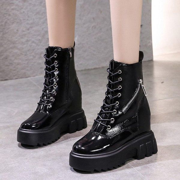 boots rimocy autumn winter chunky platform women crystal zipper patent leather ankle female height increasing punk shoes, Black
boots rimocy autumn winter chunky platform women crystal zipper patent leather ankle female height increasing punk shoes, Black