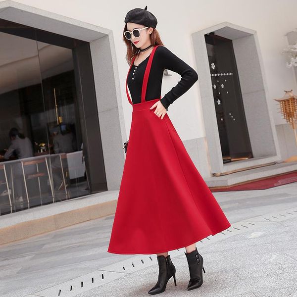 skirts women autumn literary vintage long suspenders straps braces skirt mori girl preppy style cross high waist a-line, Black
skirts women autumn literary vintage long suspenders straps braces skirt mori girl preppy style cross high waist a-line, Black