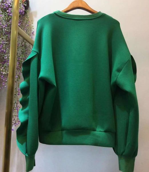 sweater sweatshirts 2021 autumn winter casual outwears women ruffle flowers deco long sleeve green black coat clothing, White;black
sweater sweatshirts 2021 autumn winter casual outwears women ruffle flowers deco long sleeve green black coat clothing, White;black