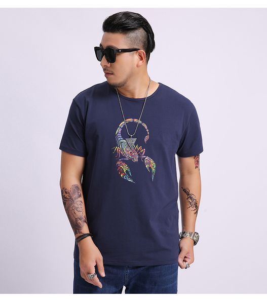 plus size men round neck loose casual scorpio printing short sleeve wave tee lover luxury fashion street senior pure cotton 8xl, White;black
plus size men round neck loose casual scorpio printing short sleeve wave tee lover luxury fashion street senior pure cotton 8xl, White;black