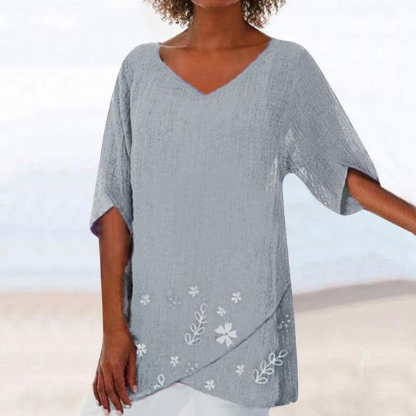 women's blouses & shirts linen cotton women blouse v-neck casual floral printed loose vintage summer beach pullover camisas de mujer c, White
women's blouses & shirts linen cotton women blouse v-neck casual floral printed loose vintage summer beach pullover camisas de mujer c, White