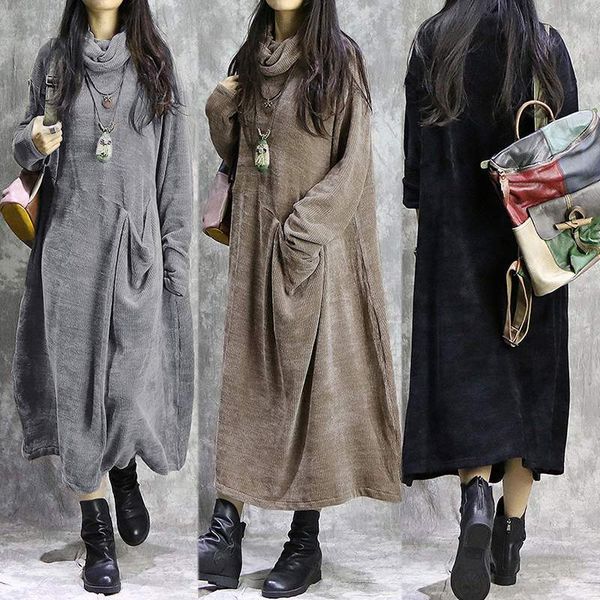 2021zanzea women turtleneck long sleeve corduroy dress autumn vintage solid long sundress baggy vestido plus size kaftan dresses 5xl, Black;gray
2021zanzea women turtleneck long sleeve corduroy dress autumn vintage solid long sundress baggy vestido plus size kaftan dresses 5xl, Black;gray