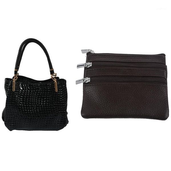 evening bags -2pcs fashion women crocodile pattern shoulder bag, black with change coin purse 4 pockets and keychain coffee
evening bags -2pcs fashion women crocodile pattern shoulder bag, black with change coin purse 4 pockets and keychain coffee