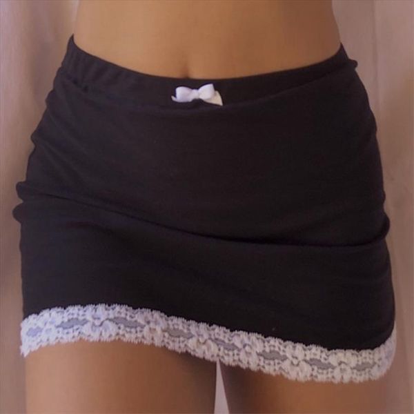90s vintage sweet bow lace womens skirt trim aesthetics black y2k e girl high waist summer bodycon short clubwear 
90s vintage sweet bow lace womens skirt trim aesthetics black y2k e girl high waist summer bodycon short clubwear
