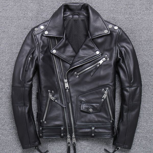 designer genuine leather mens motorcycle leather jackets mens oblique zipper moto leather jacket cowhide coat, Black
designer genuine leather mens motorcycle leather jackets mens oblique zipper moto leather jacket cowhide coat, Black