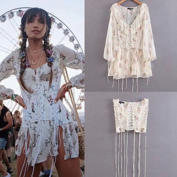 casual dresses donsignet women dress v-neck printed chiffon and corset drawstring long sleeve french fairy bandage, Black;gray
casual dresses donsignet women dress v-neck printed chiffon and corset drawstring long sleeve french fairy bandage, Black;gray