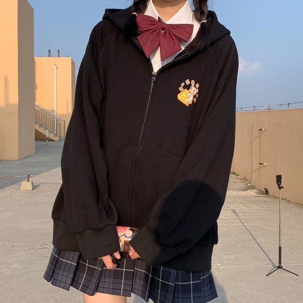 women's jackets deep korean hoodie, winter fashions sweatshirt long sleeve t-shirt cartoon plus with velvet zipper ph7m, Black;brown
women's jackets deep korean hoodie, winter fashions sweatshirt long sleeve t-shirt cartoon plus with velvet zipper ph7m, Black;brown