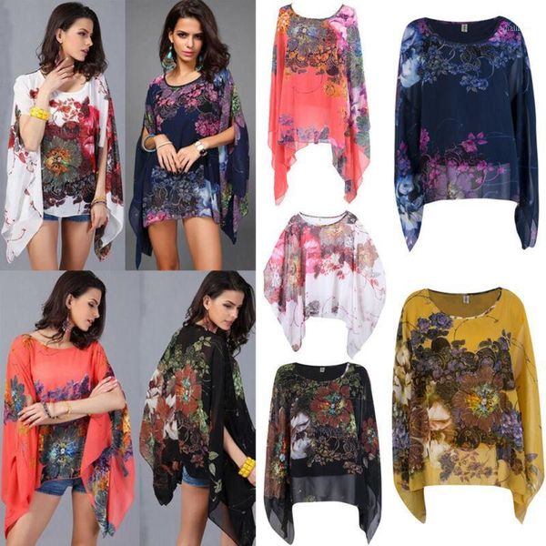 women's blouses & shirts women loose chiffon floral batwing sleeve shawl blouse womens fashion casual plus size, White
women's blouses & shirts women loose chiffon floral batwing sleeve shawl blouse womens fashion casual plus size, White