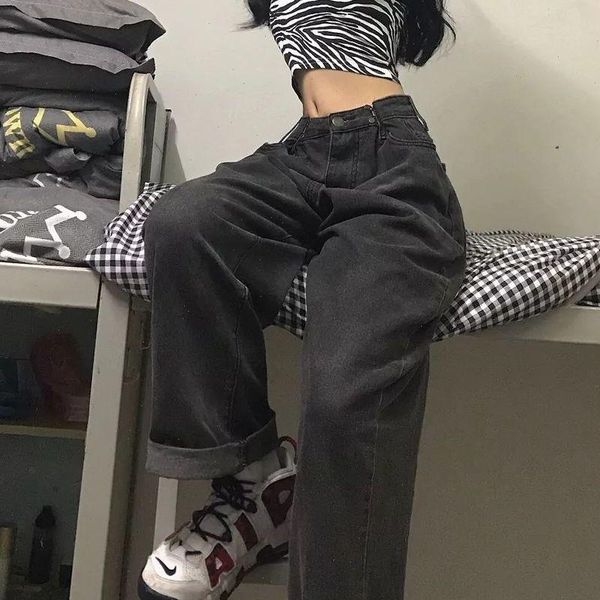 vintage adjustable high waist bf womens jean oversize wide leg trousers autumn ins all match streetwear retro korean chic, Blue
vintage adjustable high waist bf womens jean oversize wide leg trousers autumn ins all match streetwear retro korean chic, Blue