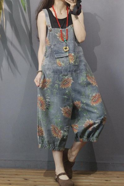 summer denim jumpsuits retro print vintage loose washed female tide calf-length jeans fashion women's & rompers, Black;white
summer denim jumpsuits retro print vintage loose washed female tide calf-length jeans fashion women's & rompers, Black;white