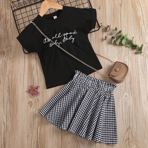summer chirldren kids girls short-sleeved letter printed t-shirt plaid skirt girl clothing suits baby outfits 1-6years sets, White
summer chirldren kids girls short-sleeved letter printed t-shirt plaid skirt girl clothing suits baby outfits 1-6years sets, White
