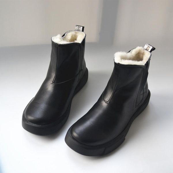 boots real wool first layer cowhide short women's simple leather warm cotton snow platform shoes, Black
boots real wool first layer cowhide short women's simple leather warm cotton snow platform shoes, Black
