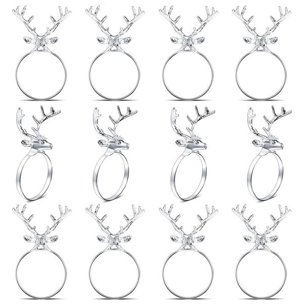 napkin rings 12 pieces christmas reindeer elk head ring alloy metal