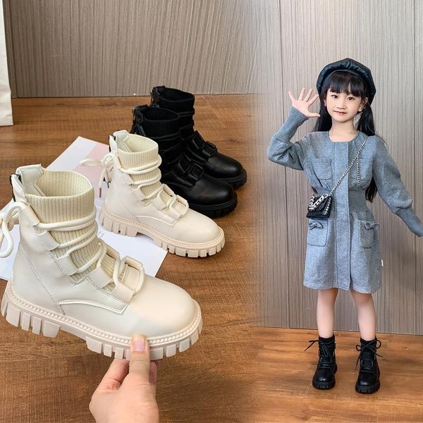 boots cross tied children fashion solid pu knitting chunky mid calf shoes for kids soft non slip zipper girls, Black;grey
boots cross tied children fashion solid pu knitting chunky mid calf shoes for kids soft non slip zipper girls, Black;grey