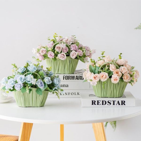 decorative flowers & wreaths pastoral rose artificial with flowerpot set fake silk bouquet for home wedding party festival decoration indoo
decorative flowers & wreaths pastoral rose artificial with flowerpot set fake silk bouquet for home wedding party festival decoration indoo