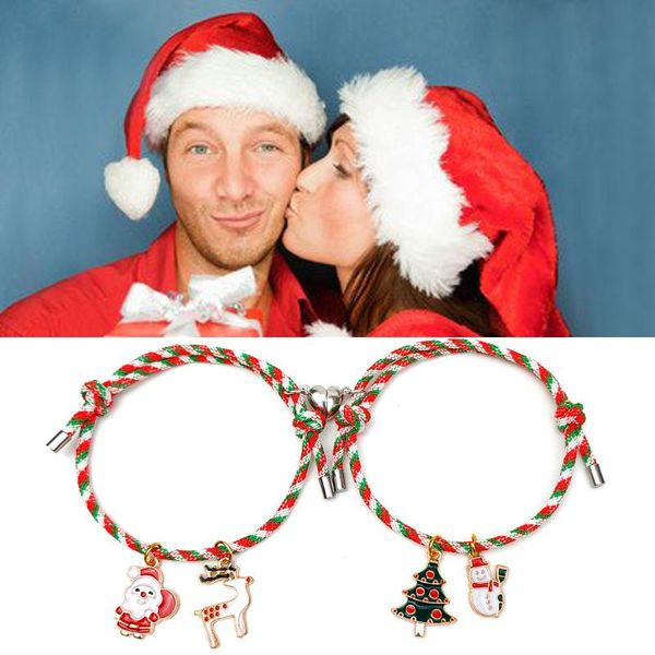 link, chain christmas heart magnetic bracelet santa elk tree pendant couple bracelets lover friendship jewelry gifts, Black
link, chain christmas heart magnetic bracelet santa elk tree pendant couple bracelets lover friendship jewelry gifts, Black