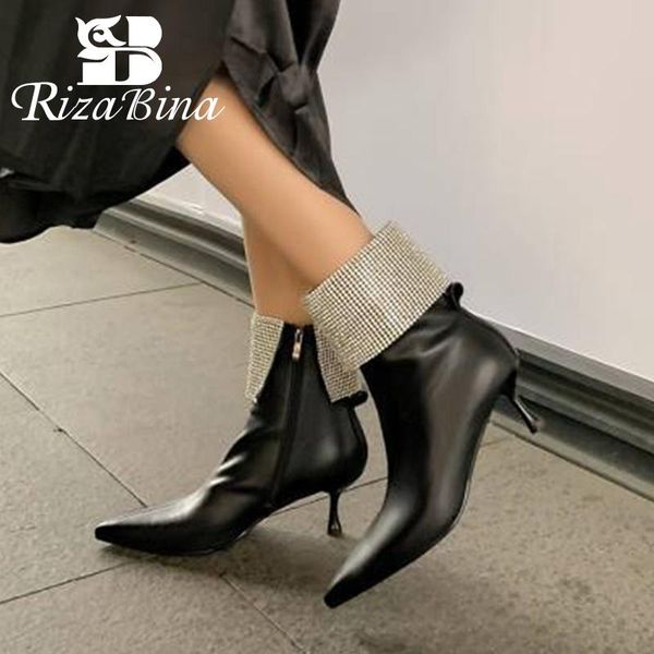 boots rizabina high heel women real leather thin ankle party club zipper footwear size 34-40, Black
boots rizabina high heel women real leather thin ankle party club zipper footwear size 34-40, Black