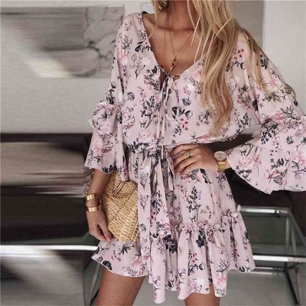 autumn v neck cascading ruffles floral dress women long flare sleeve loose print female boho a line mini beach vestidos 210427, Black;gray
autumn v neck cascading ruffles floral dress women long flare sleeve loose print female boho a line mini beach vestidos 210427, Black;gray