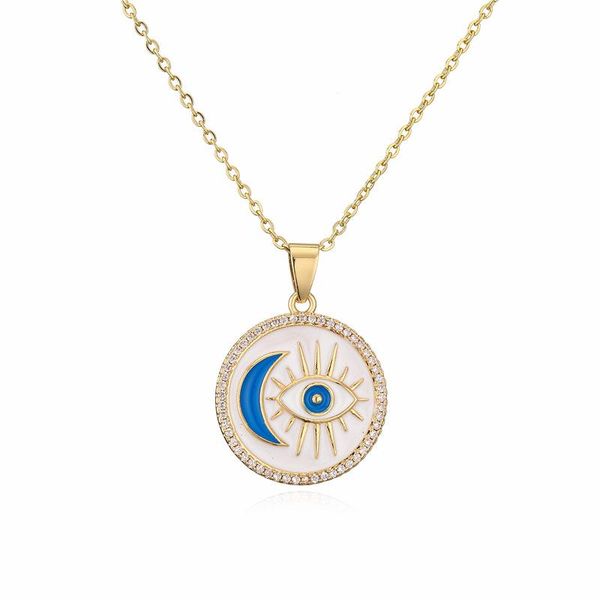 pendant necklaces women vintage evil eye enamel necklace ladies cubic zirconia colored moon jewellery, Silver
pendant necklaces women vintage evil eye enamel necklace ladies cubic zirconia colored moon jewellery, Silver