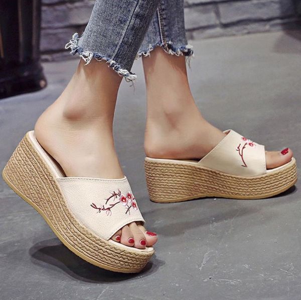 slippers summer platform wedge women retro ethnic embroidery flowers 2021 women's beach sandals #15, Black
slippers summer platform wedge women retro ethnic embroidery flowers 2021 women's beach sandals #15, Black