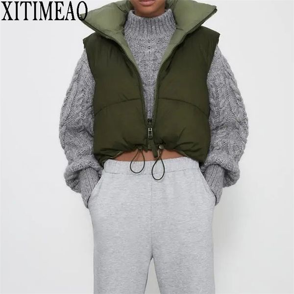 za women fashion thick warm parkas coat vintage pockets drawstring female sleeveless cotton vest outerwear chic 211101, Black;white
za women fashion thick warm parkas coat vintage pockets drawstring female sleeveless cotton vest outerwear chic 211101, Black;white