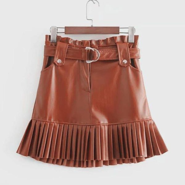 skirts chic fashion pu leather mini skirt with belt women high waist pleated womens casual streetwear party faldas jupe short, Black
skirts chic fashion pu leather mini skirt with belt women high waist pleated womens casual streetwear party faldas jupe short, Black