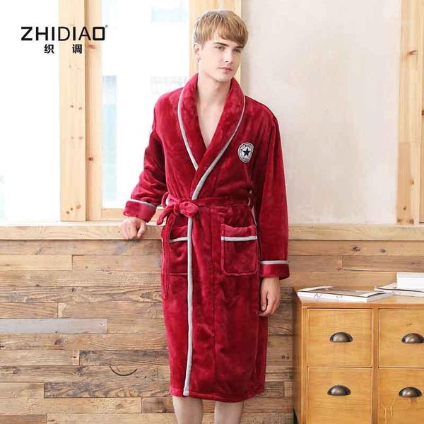 men's sleepwear fashion winter autumn flannel patch men robes warm long-sleeved nightgown bath pajamas gentlemen's sleep lounge ho, Black;brown
men's sleepwear fashion winter autumn flannel patch men robes warm long-sleeved nightgown bath pajamas gentlemen's sleep lounge ho, Black;brown