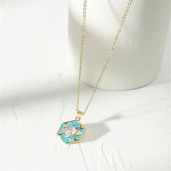 pendant necklaces european and american fashion geometric metal colored zircon necklace hip hop rhombus for women, Silver
pendant necklaces european and american fashion geometric metal colored zircon necklace hip hop rhombus for women, Silver