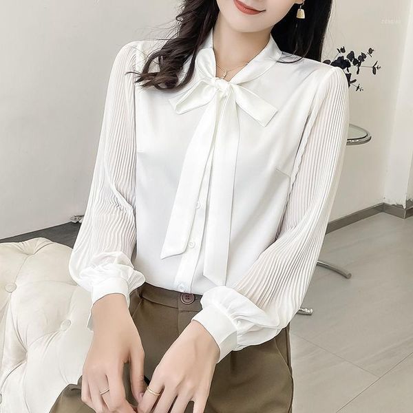 women's blouses & shirts autumn high-end chiffon women elegant bow-knot scarf collar long sleeve blusas ladies office white mm1172
women's blouses & shirts autumn high-end chiffon women elegant bow-knot scarf collar long sleeve blusas ladies office white mm1172