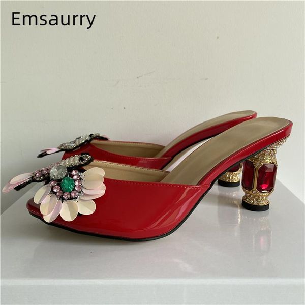 sandals crystal rhinestone flower women summer diamond high heels patent leather slingbacks runway mules lady, Black
sandals crystal rhinestone flower women summer diamond high heels patent leather slingbacks runway mules lady, Black