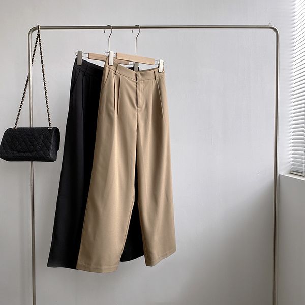 spring women straight high waist khaki office casual female black suit pants wmyd, Black;white
spring women straight high waist khaki office casual female black suit pants wmyd, Black;white