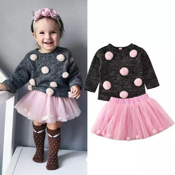 1-4y toddler baby girls autumn winter clothes sets balls solid pullover sweater +tulle skirt outfits girl clothing, White
1-4y toddler baby girls autumn winter clothes sets balls solid pullover sweater +tulle skirt outfits girl clothing, White